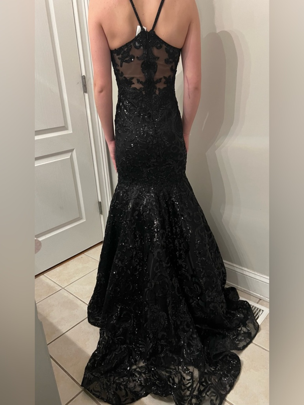 Black Sequin Gown Prom Dress - Picture 2 of 2